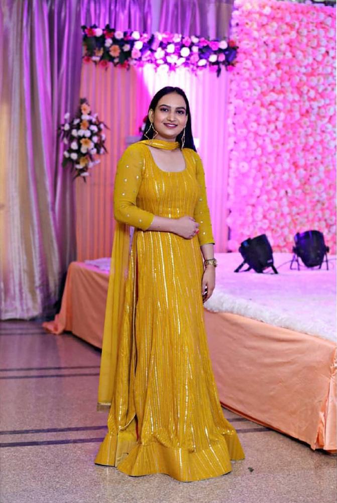 Fabulous Yellow Color Sequence Work Nayra Cut Top With Palazzo Clothsvilla