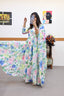 White Anarkali Gown in Faux Georgette with Digital Floral Print Work Clothsvilla