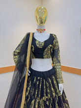Load image into Gallery viewer, Glamourous Black Color Sequence Work Lehenga Choli Clothsvilla