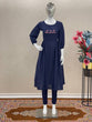 Load image into Gallery viewer, Fantastic Navy Blue Color Thread Work Pant With Long Top Clothsvilla