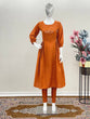 Load image into Gallery viewer, Classy Orange Color Thread Work Pant With Long Top Clothsvilla