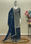 Attractive Teal Blue Color Sequence Work Sharara Suit Clothsvilla