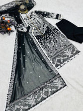 Load image into Gallery viewer, Luxuriant Black Color Embroidery Work Salwar Suit Clothsvilla