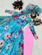 Load image into Gallery viewer, Organza Sky Blue Color Printed Pretty Anarkali Gown