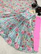 Load image into Gallery viewer, Flower Print Sky Blue Color Anarkali Gown