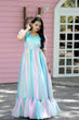 Load image into Gallery viewer, Fancy Puff Sleeves Multi Print Pretty Gown Clothsvilla
