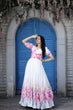 Load image into Gallery viewer, Rich Digital Print White Color Crush Pleating Gown Clothsvilla