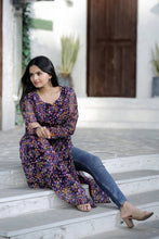 Load image into Gallery viewer, Wine Color Nayra cut Wonderful Kurti Clothsvilla