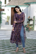 Load image into Gallery viewer, Wine Color Nayra cut Wonderful Kurti Clothsvilla