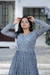Load image into Gallery viewer, Gray Color Nayra cut Wonderful Kurti Clothsvilla