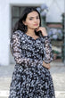 Load image into Gallery viewer, Black Color Nayra cut Wonderful Kurti Clothsvilla