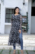 Load image into Gallery viewer, Black Color Nayra cut Wonderful Kurti Clothsvilla