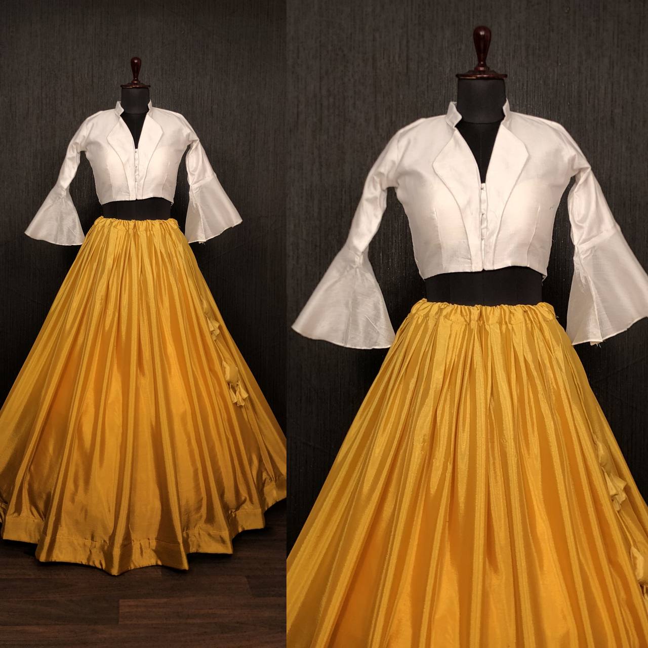 Shaded Lehenga Mustard Color With Stylish Blouse Clothsvilla