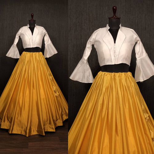Shaded Lehenga Mustard Color With Stylish Blouse Clothsvilla