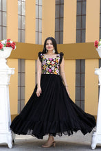 Load image into Gallery viewer, Party Wear Black Color Embroidered work Gown Clothsvilla