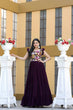 Load image into Gallery viewer, Party Wear Wine Color Embroidered work Gown Clothsvilla