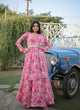 Load image into Gallery viewer, Fairy Look Light Pink Digital Printed Gown With Belt Clothsvilla