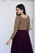 Load image into Gallery viewer, Beautiful Neck pattern Wine Sequence Work Gown Clothsvilla