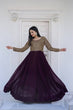 Load image into Gallery viewer, Beautiful Neck pattern Wine Sequence Work Gown Clothsvilla