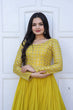 Load image into Gallery viewer, Beautiful Neck pattern Yellow Sequence Work Gown Clothsvilla