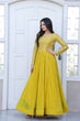 Load image into Gallery viewer, Beautiful Neck pattern Yellow Sequence Work Gown Clothsvilla