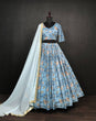 Load image into Gallery viewer, Wedding Wear Sky Blue Sequence Work Lehenga choli Clothsvilla