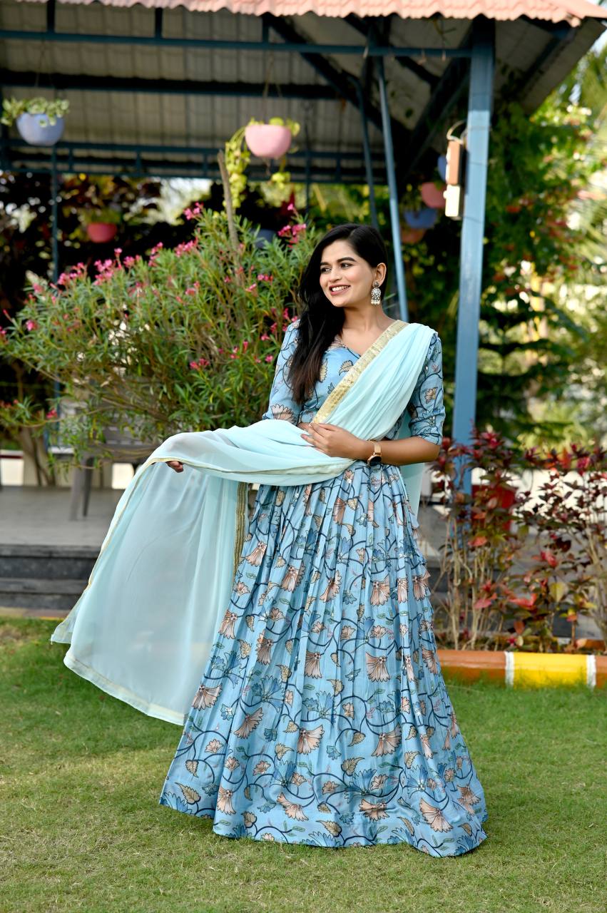 Wedding Wear Sky Blue Sequence Work Lehenga choli Clothsvilla Main image