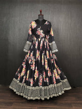 Load image into Gallery viewer, Digital Print black Color Function Wear Gown Clothsvilla