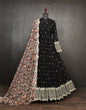 Load image into Gallery viewer, Fantastic Black Color Sequins Work Long Gown Clothsvilla