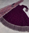 Load image into Gallery viewer, Fantastic Wine Color Sequins Work Long Gown Clothsvilla