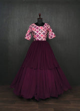 Load image into Gallery viewer, Unique Wine Color Waist Pleat stitching Gown Clothsvilla