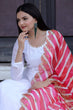 Load image into Gallery viewer, Pretty White Gown With Pink Organza Dupatta
