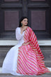 Load image into Gallery viewer, Pretty White Gown With Pink Organza Dupatta