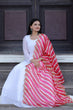 Load image into Gallery viewer, Pretty White Gown With Pink Organza Dupatta