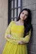 Load image into Gallery viewer, Wedding Wear Yellow Color Embroidered Work Gown