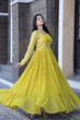 Load image into Gallery viewer, Wedding Wear Yellow Color Embroidered Work Gown
