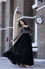 Load image into Gallery viewer, Wedding Wear Black Color Embroidered Work Gown