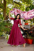 Load image into Gallery viewer, Attractive Wine Color Long Anarkali Gown