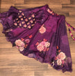Load image into Gallery viewer, Full-Stitched Flower Print Wine Top With Lehenga