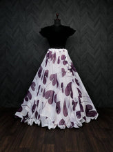 Load image into Gallery viewer, Beautiful Leaf Print Purple Color Lehenga With Blouse