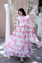 Load image into Gallery viewer, Trendy Full Sleeve White Color Printed Gown