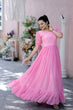 Load image into Gallery viewer, Polka Dot Printed Work Light Pink Color Gown
