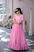 Load image into Gallery viewer, Polka Dot Printed Work Light Pink Color Gown