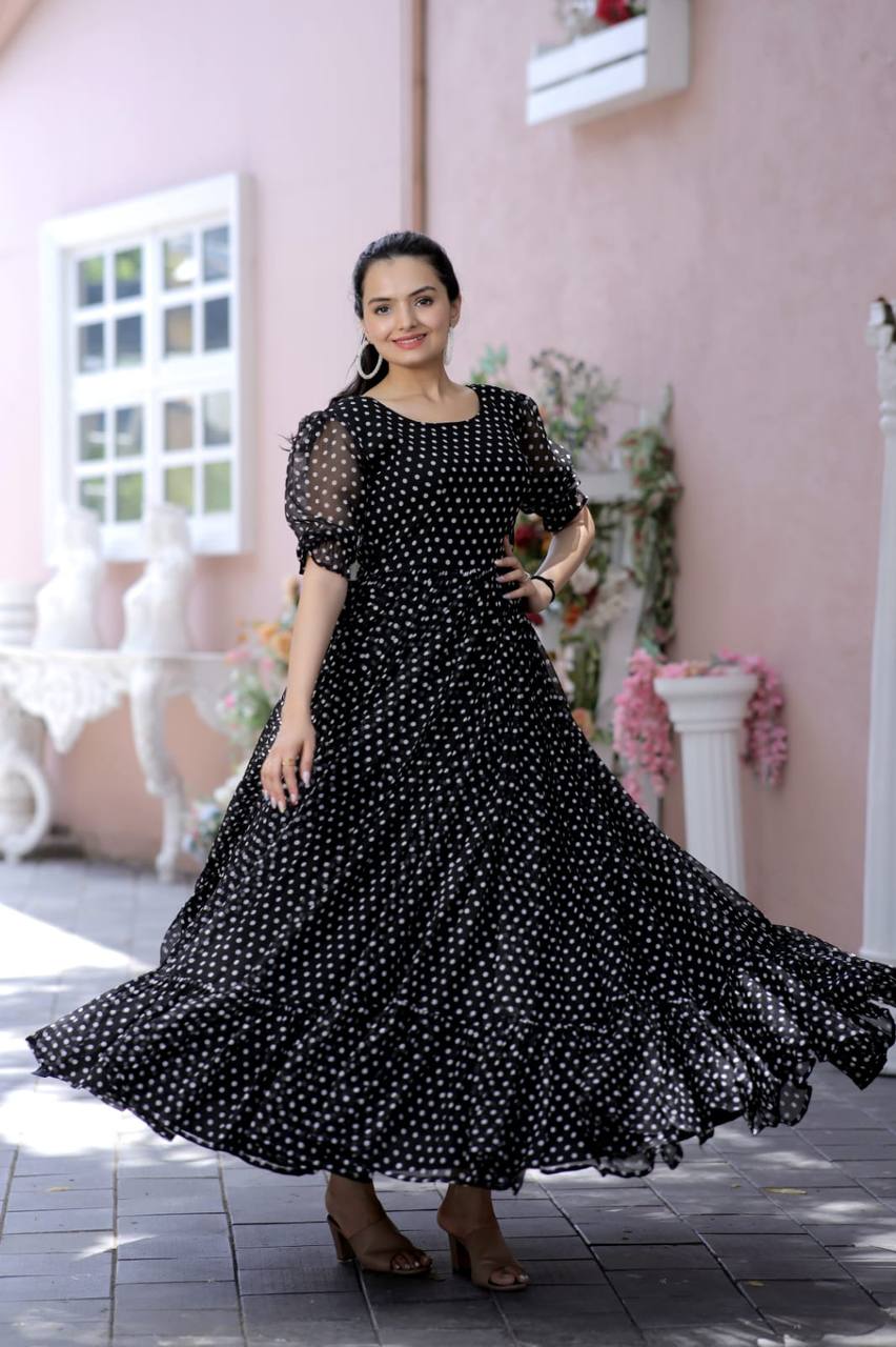 Buy Net and Silk Designer Gown In Black Colour Online - LSTV04195 | Andaaz  Fashion