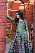 Load image into Gallery viewer, Beautiful Patola Print Green Color Gown