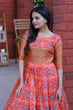 Load image into Gallery viewer, Beautiful Patola Print Orange Color Gown