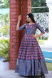 Load image into Gallery viewer, Beautiful Patola Print Blue Color Gown