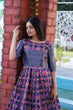 Load image into Gallery viewer, Beautiful Patola Print Blue Color Gown