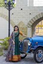 Load image into Gallery viewer, Green Embroidery Work Gown With Stylish Dupatta