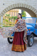 Load image into Gallery viewer, Maroon Embroidery Work Gown With Stylish Dupatta